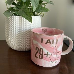 “I am 29+1” 30th Birthday Pink Marble Coffee Mug